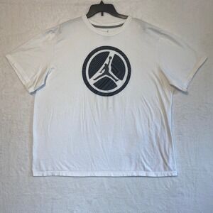 Nike Jordan T-Shirt 3XL White Circle Logo Graphic Cotton Tee Mens